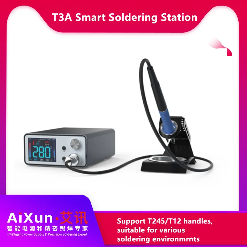 

AIXUN T3A Smart Soldering Station Welding T115/T210/T245 /T12 200W Handle for Motherboard PCB BGA Welding Repair Soldering