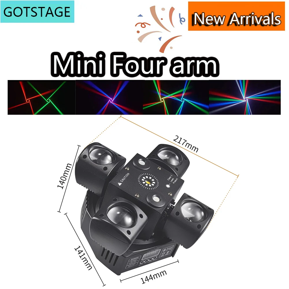 

Новый луч света с подвижной головкой RGBW и RGB лазер + стробоскоп 3-в-1 Дискотека Белая вспышка DJ Bar Party Рождественский сценический эффект Свет