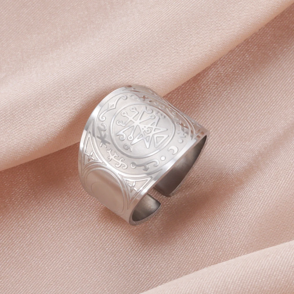 Dawapara Siegel der sieben Erzengel Geheimnis des Universums Ring Edelstahl Salomon Kabbalah Schutz Amulett Talisman – Detail 15