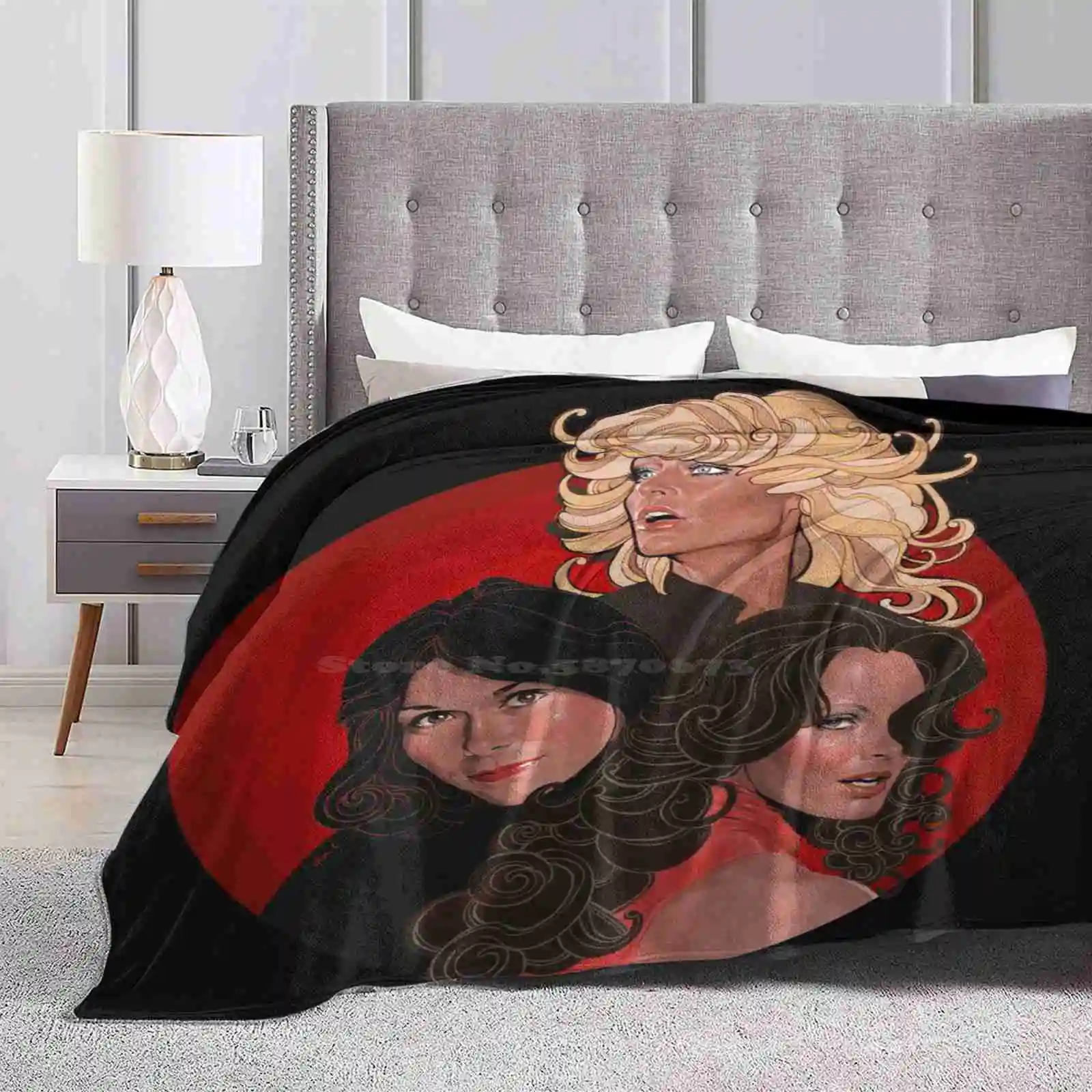 Once Upon A Time 5 Creative Design Light Thin Soft Flannel Blanket Farrah Fawcett Kate Jackson Jaclyn Smith Charlies Angels image 2