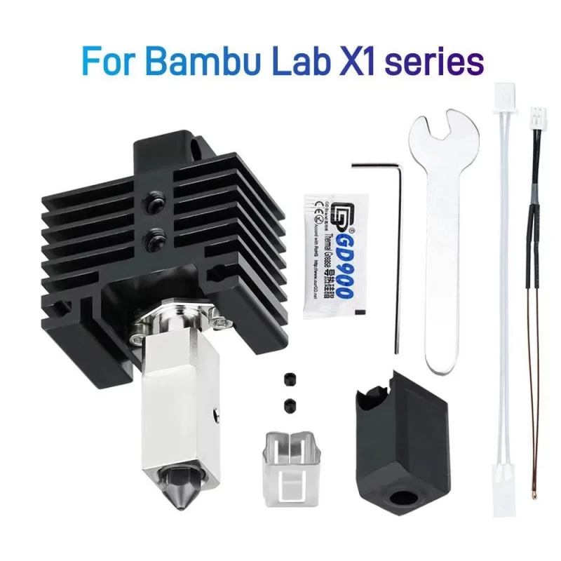 For Bambu Lab X1 X1C Hotend Kit Upgrade 2.0 Version Bamboo Bi Metal Brass Hardened Steel nozzle Thermistor&Ceramic Heater