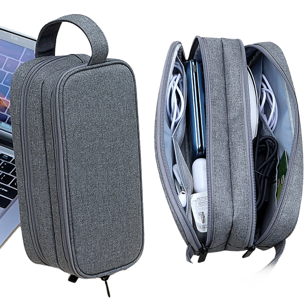 

Double Layers Universal Accessories Storage Bag Multifunctional Large Capacity for Cable Charger Power Bank Hard Drives