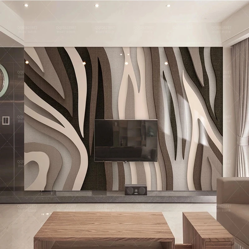 Custom European Retro Striped 3D Wallpaper Gray Lines Photo Mural Living room sofa TV background bedroom restaurant wall fabric