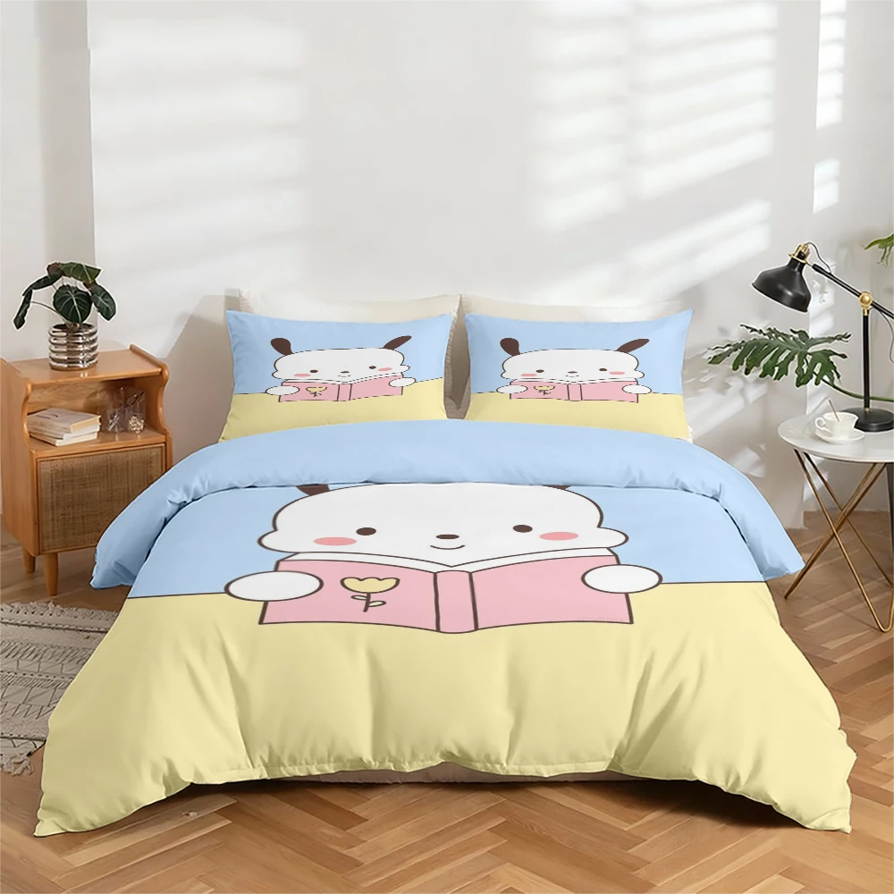 

Комплект постельного белья из 3 предметов с цифровой печатью высокого разрешения, комплект пододеяльников с милым мультяшным рисунком животных, комплект пододеяльников с крупным цветочным узором, включает 1 пододеяльник + 2 наволочки, подходит для спальни