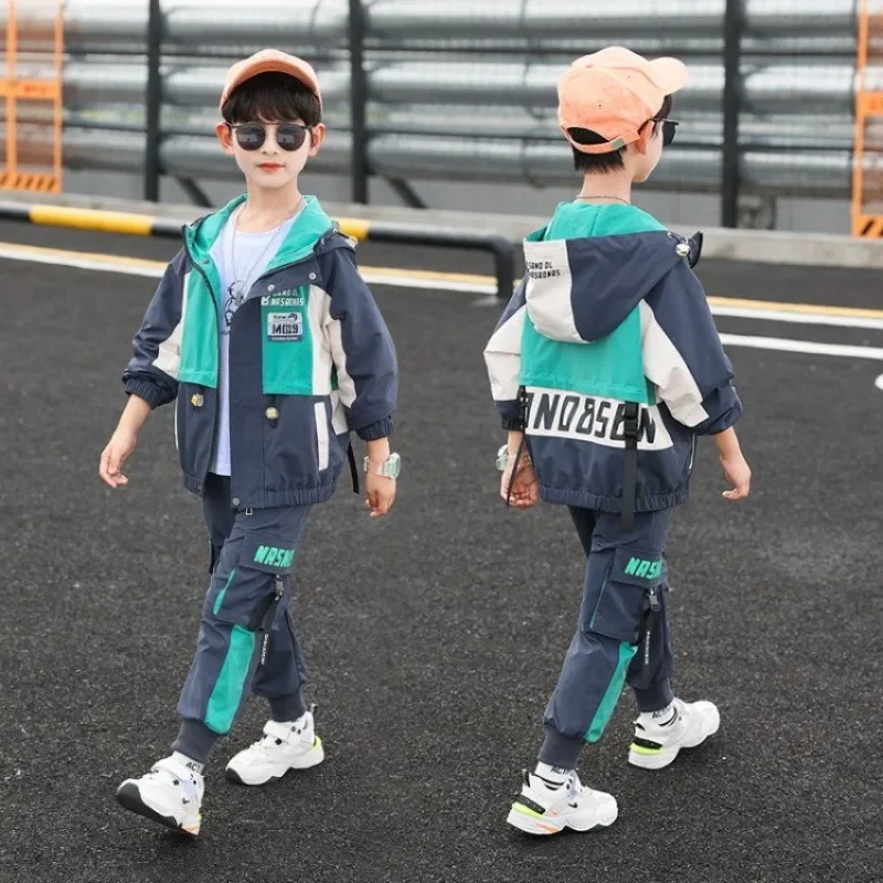 2024 Boy Sweater Hoodies Children Tracksuit Spring Autumn Winter 2 Pieces Boy Teenager Clothes Set 6 7 8 9 10 11 12 Year Old