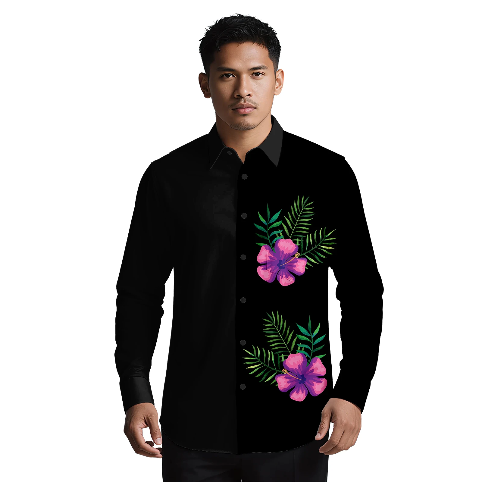 Handsome Clothing Custom Pattern Big Size Men Shirts Samoan Trendy Pocket Polynesian Maxi Sleeve Shirts Hawaiian Shirt for Men's