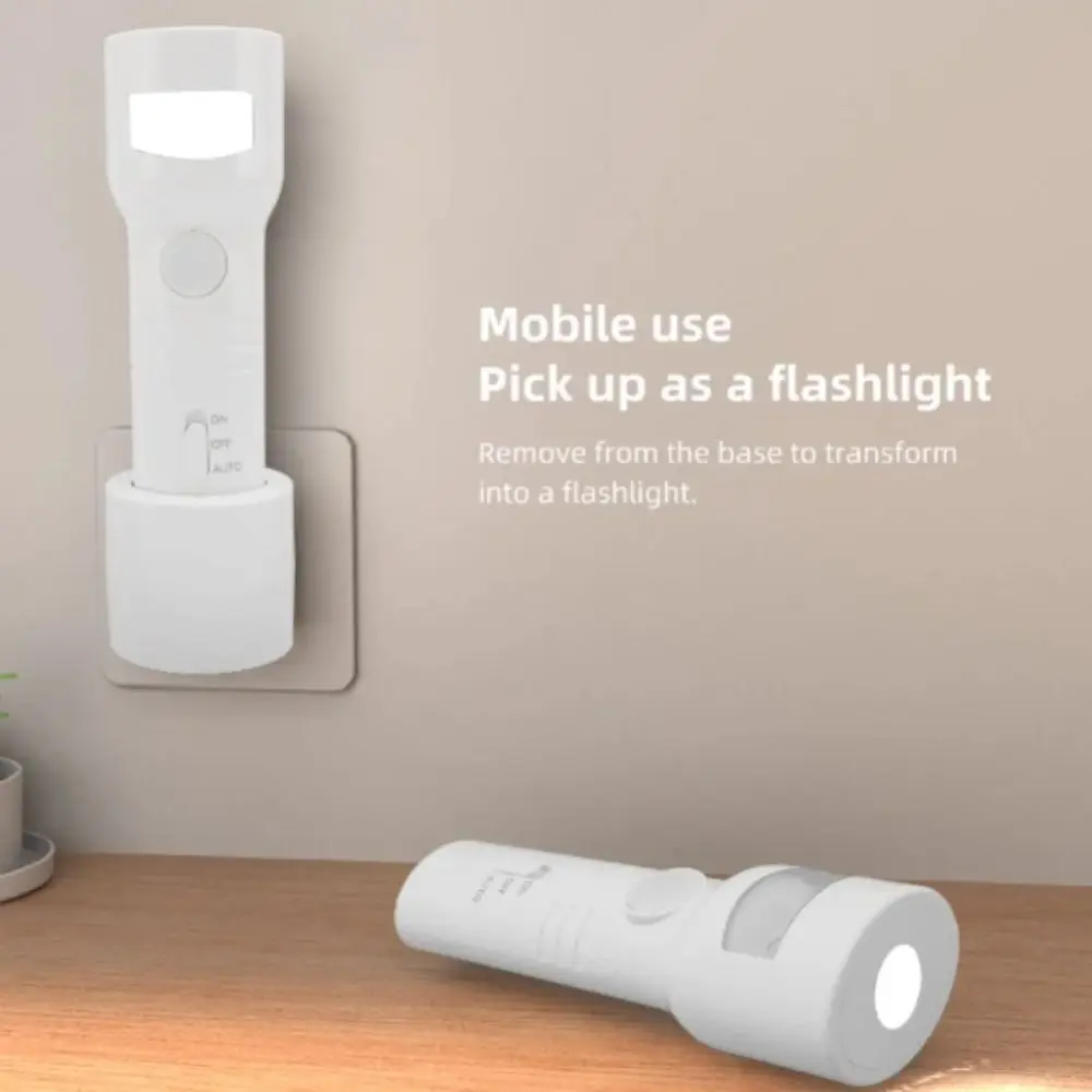 Auto Dim Portable Flashlight 4000K RGB Dusk To Dawn Sensor Motion Sensor Night Light 2 in 1 Function Plug In Design