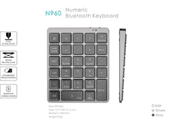 Numeric Keypad Numpad Bluetooth Wireless Keyboard 28 Keys One Handed Keypad Finance Accounting External Mini Keyboard N960 N970