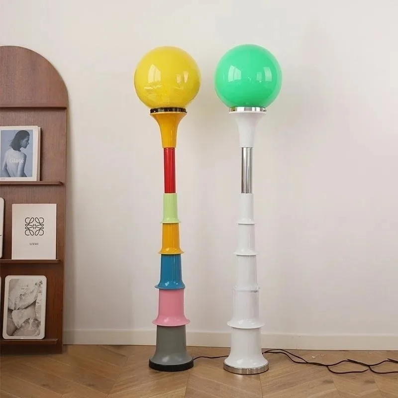 Macarons Floor Lamp Roman Column Floor light for Living Room Study room Bedroom Retro Art Candy standing lamp Coloured light