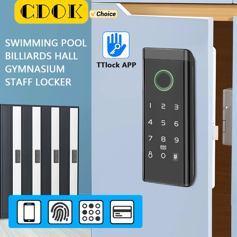 

CDOK TTlock smart cabinet lock, APP/fingerprint/password/swipe card/unlock, locker, file cabinet lock