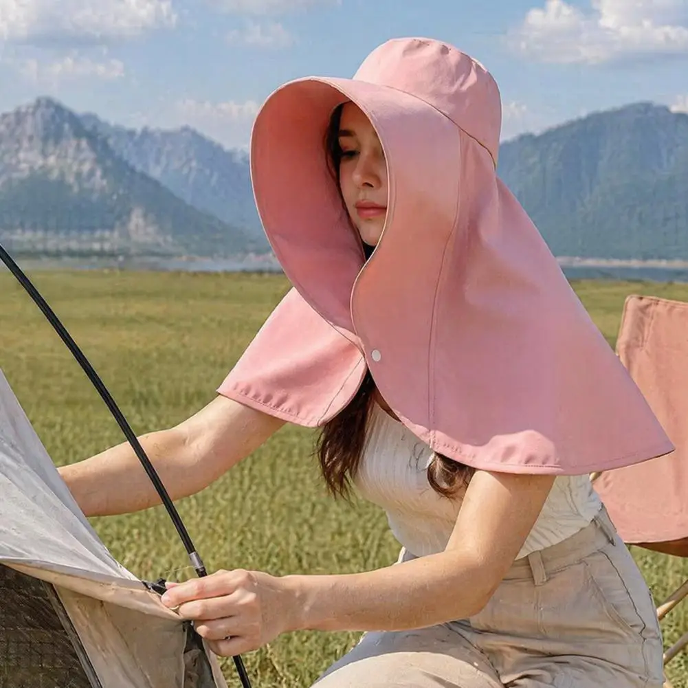 Wide Brim Shawl Hat for Driving Women’s Wide Brim Sun Hat with Neck Flap Uv Protection Fishing Hat Summer Beach for Hiking