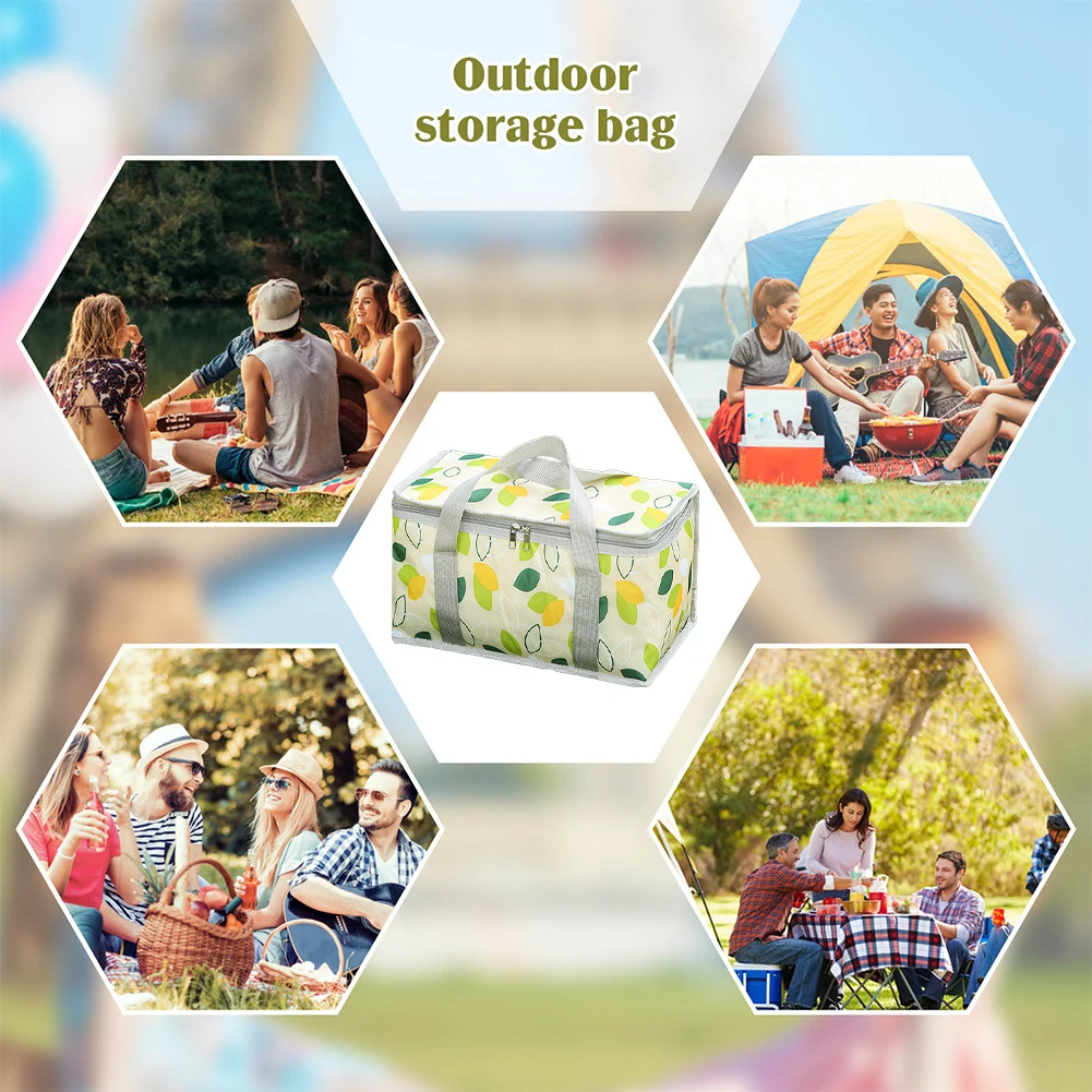 Camping Storage Bag Large Capacity Portable Ice Pack Bag Cold Protection Lunch Box Insulation Bag Waterproof for Camping Picnic