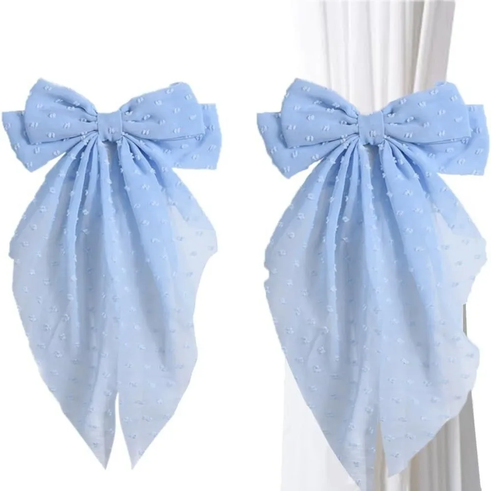 Ballet Style Elastic Band Bowknot Curtain Tieback Clasp Ribbon Window Curtain Buckles Curtain Rope Holders Home Decor