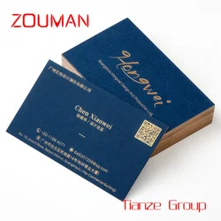 Custom , High-grade Phnom Penh blue business card making embossed bronzing business custom free design