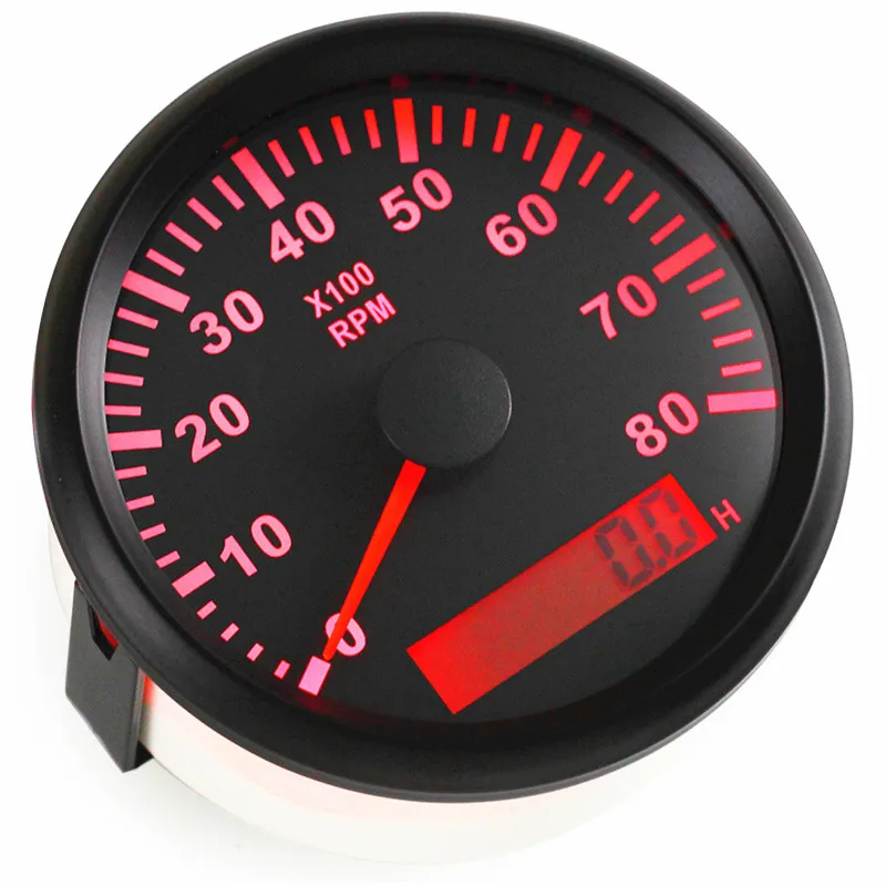 

Automotive 0-8000RPM Tachometers Modified 85mm White Rev Counters Motorcycle Gauges RPM with Hourmeters Red Backlight 9-32vdc