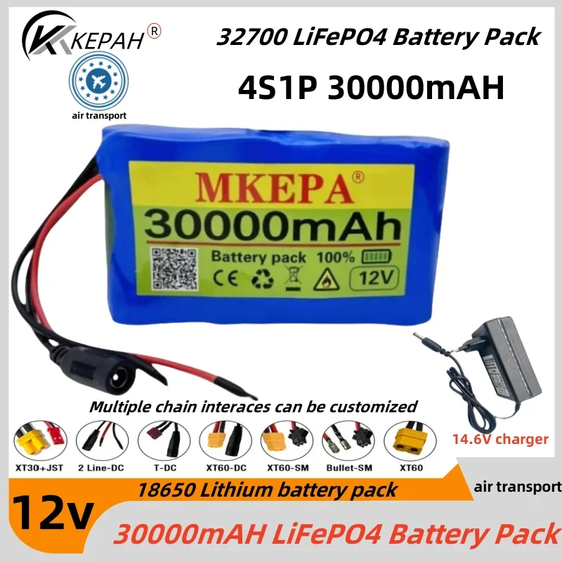 

32700 LiFePO4 battery pack 4S1P 12.8V 30000mAH with 4S 40A balanced BMS for electric boat and 12V uninterrupted power supply