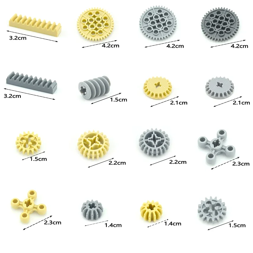 기술 기어 벽돌 부품 웜 랙 액슬 핀, 클래식 차동 기어 MOC 기차 자동차 크레인 모델, DIY 빌딩 블록 장난감 32494
