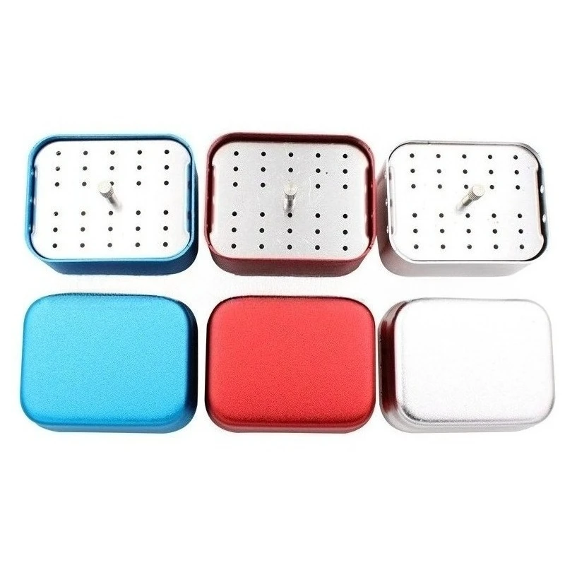 1pcs Aluminum Disinfection Box, High-pressure Sterilizer Shell, 30 Holes for Burs Laboratory Instruments Best Toolss