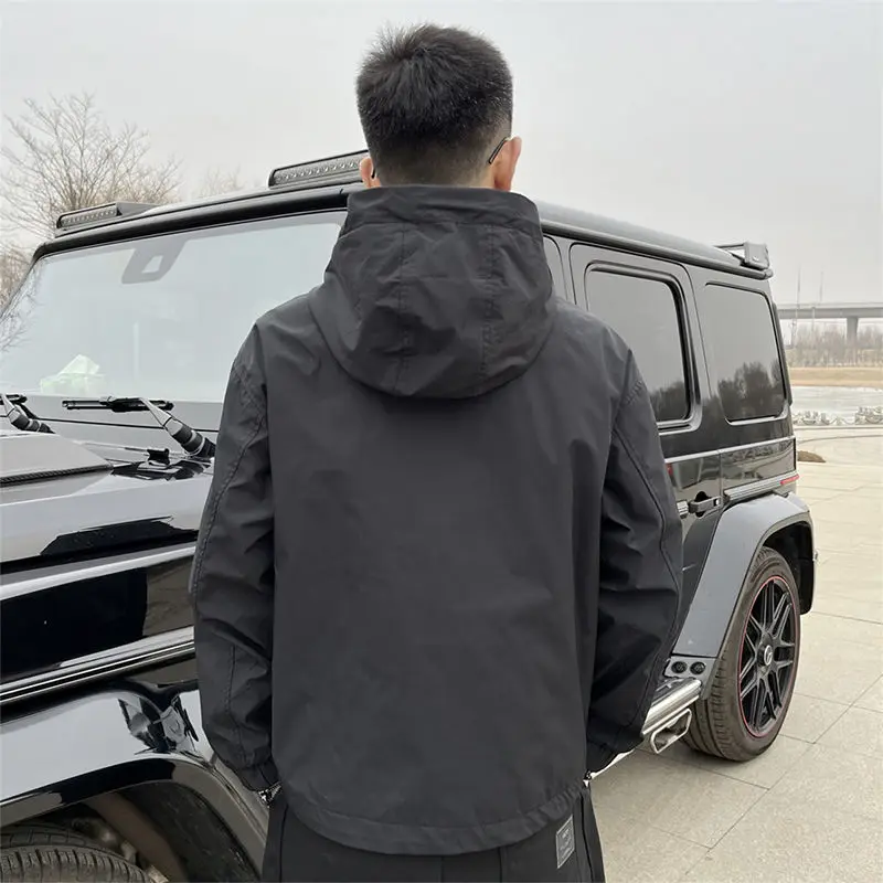 2024 Spring Versatile Charge Jacket Men\'s Korean Edition Sports and Leisure Jacket Loose Hooded Jacket