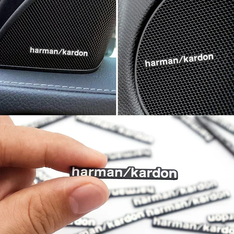 4pcs/8pcs high-quality Metal harman/kardon logo car Hi-Fi Speaker audio Speaker Badge stereo Emblem sticker Auto accessories