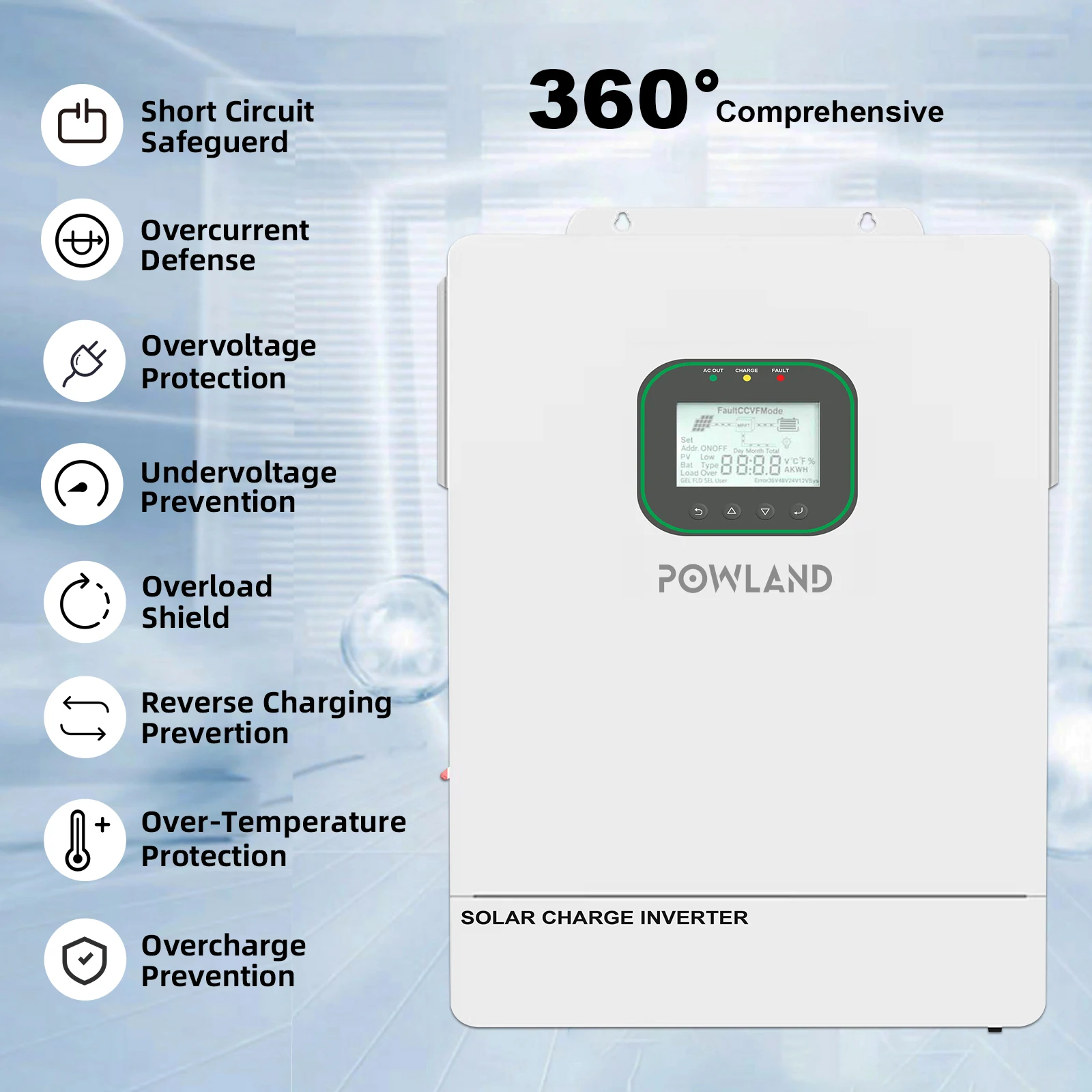 EASUN POWER 6500 واط الهجين العاكس 48 فولت MPPT شاحن بالطاقة الشمسية نقية شرط لموجة العاكس للمنزل يمكن أن تعمل لا بطارية 6.5KW العاكسون