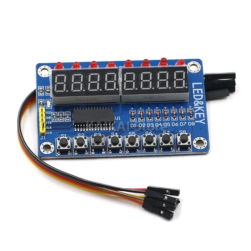 TM1638 LED Display 8-Bit Digital Tube Module AYR 7 Segment 8 Bits 0.36Inch RED TM1638 KEY LED Display Board Panel
