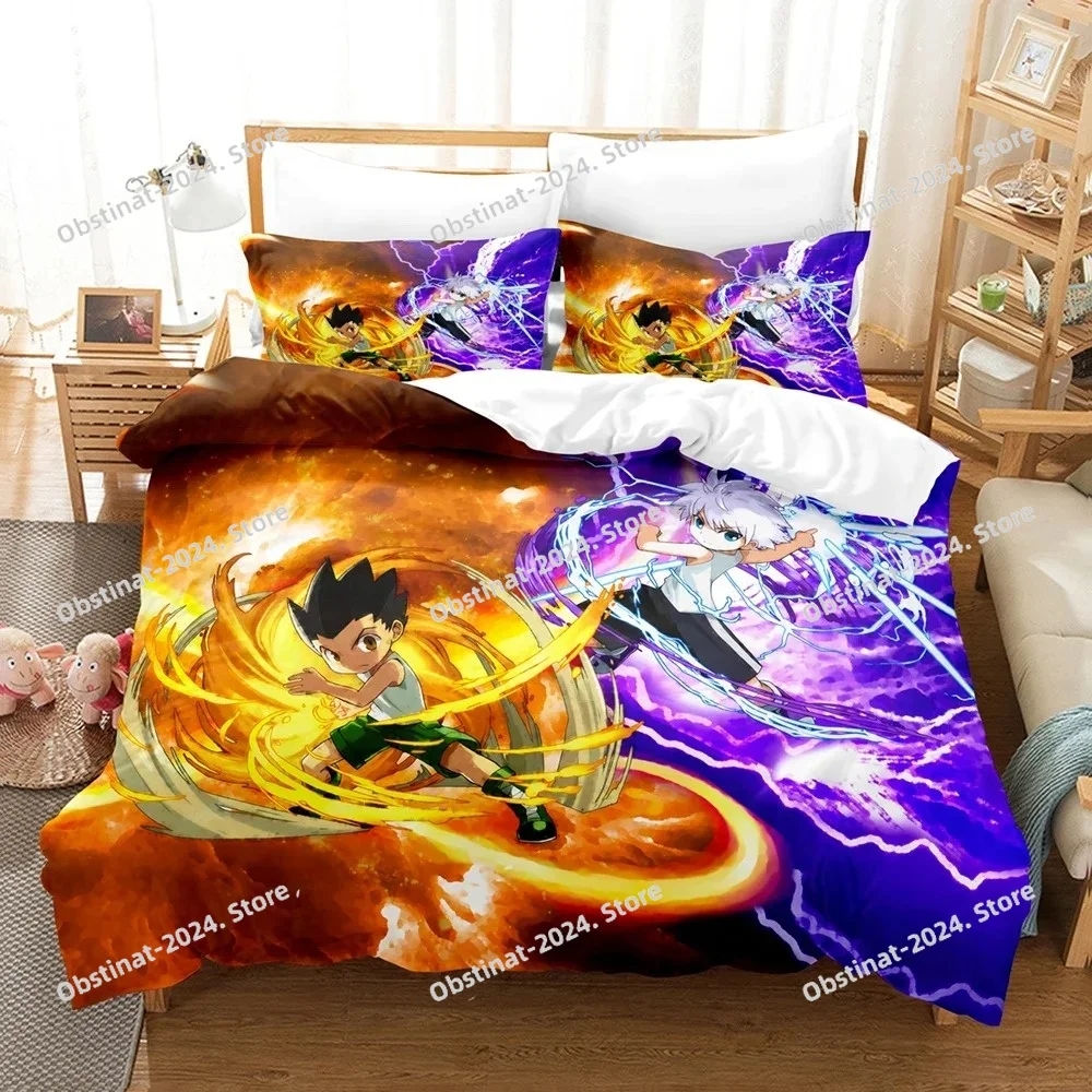 3d Anime Hunter X Hunter Bedding Set Printed Bed Set Duvet Cover Sheet Pillowcase Bed Soft Quilt Cover Full Queen King Size