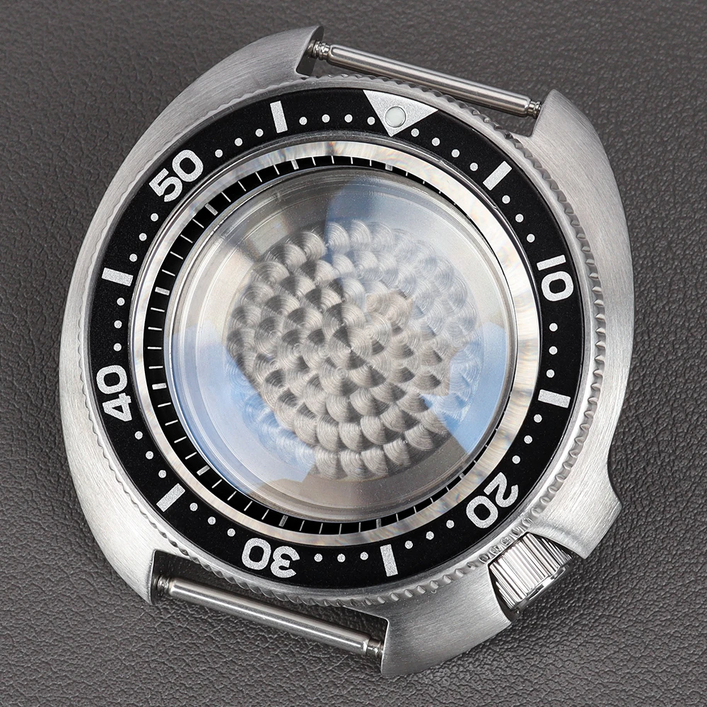 Caja de reloj para hombre de 44 mm, accesorios para relojes NH35 NH36, cristal de zafiro, 20 ATM, para SKX 6309 6105 Turtle Mod, corona a las 4.1 en punto.