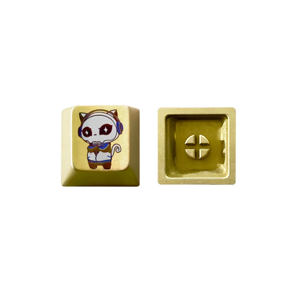 Akko 8th aniversário keycap liga de titânio artesanal keycap 1u oem perfil keycap para teclado de jogos mecânicos acessórios diy