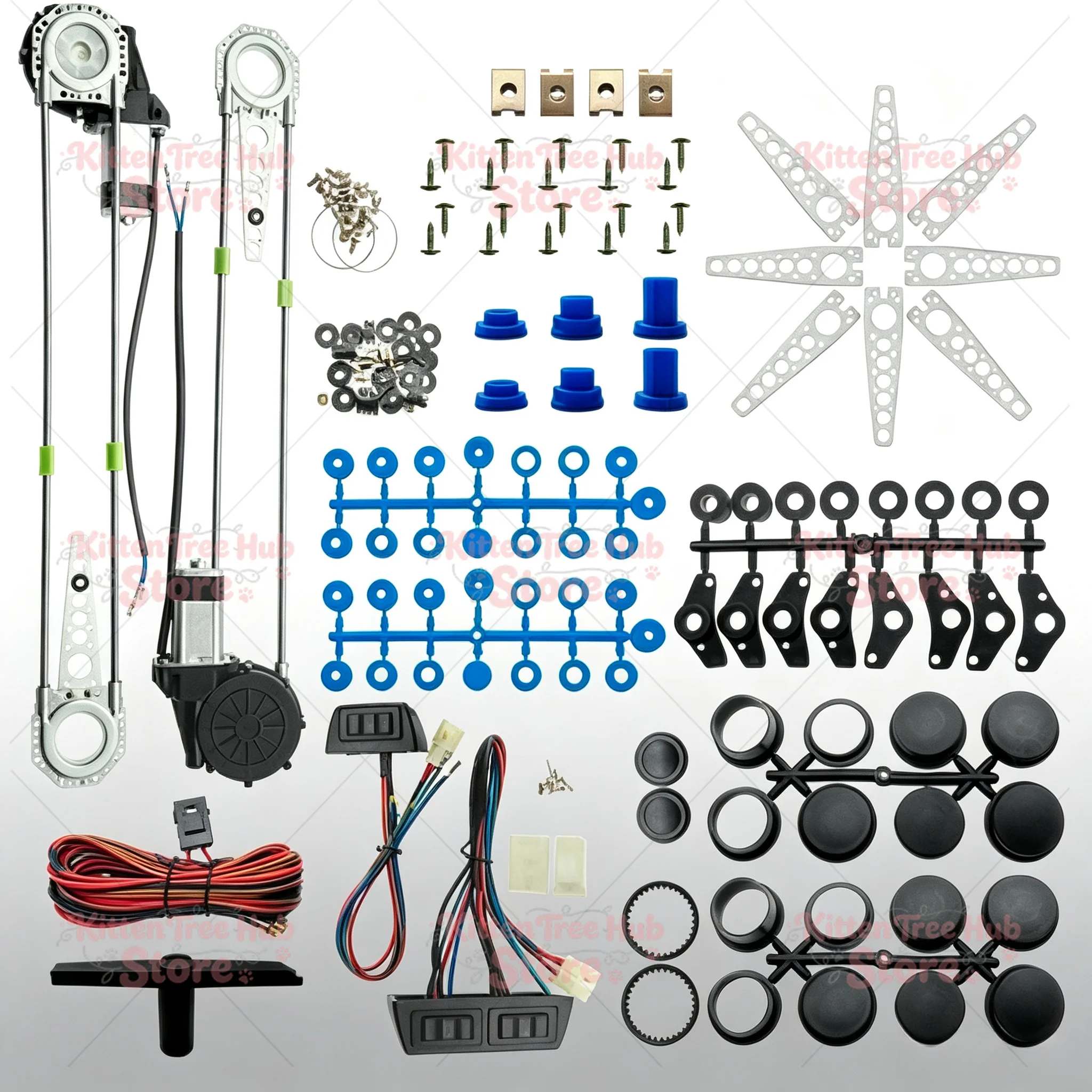 12V DC Universal Power Window Kit For 2 Door 4 Door Car Modify Manual Window Into Electric Window System