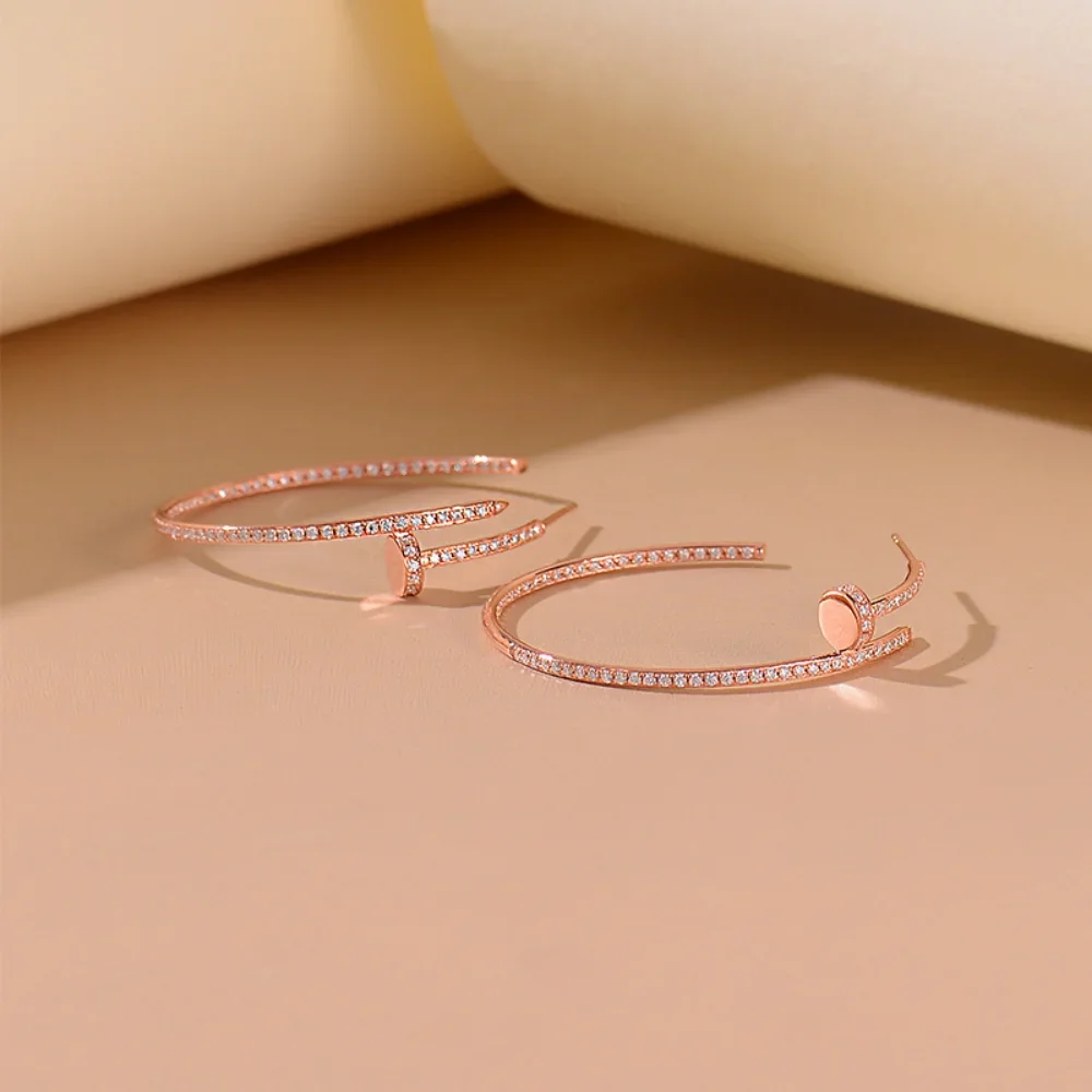 أقراط مويسانيتي حقيقية 925 فضة أقراط كبيرة للنساء D اللون VVS1 مختبر الماس الزفاف مسمار غرامة مجوهرات