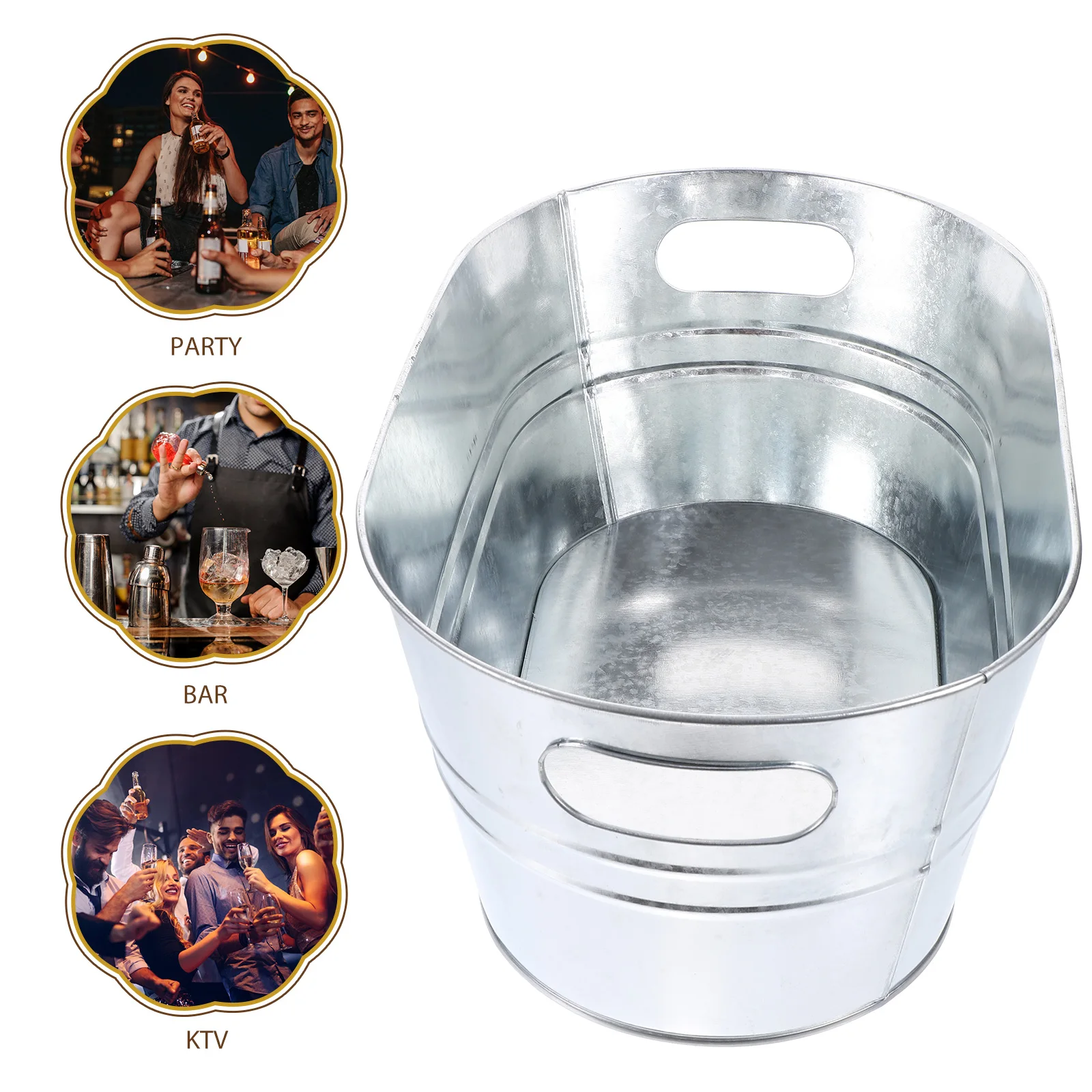 

Stainless Steel For Bar Ktv Party Beer Wine Bottle Holder Large Capacity Drink Cooling Container Metal Ice Storage