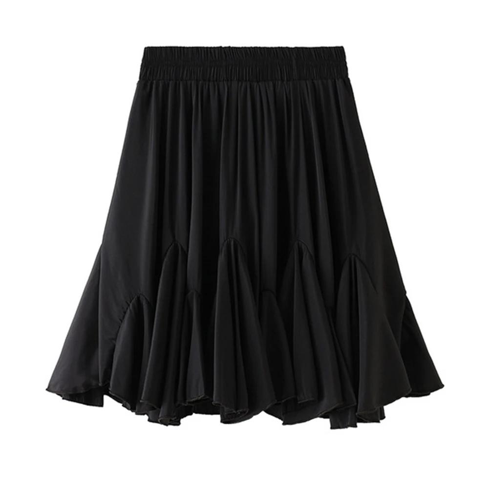 

For Casual Wear Short Skirt Elegant Ruffles Skirt For Casual Outings Spring Skirt Autumn Skirt Polyester Fabric