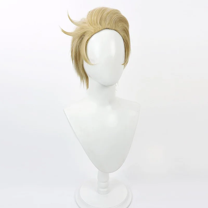 

Short Yellow Synthetic Wig for Cosplay Party Costume Heat Resistant Anime Role Play Daily Wear