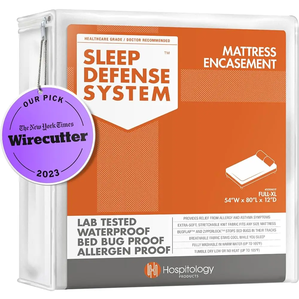 

Mattr Encasement - Zippered Bed Bug Dust Mite Proof Hypoallergenic - Sleep Defense System - Full Xl - Waterproof - Stretchable