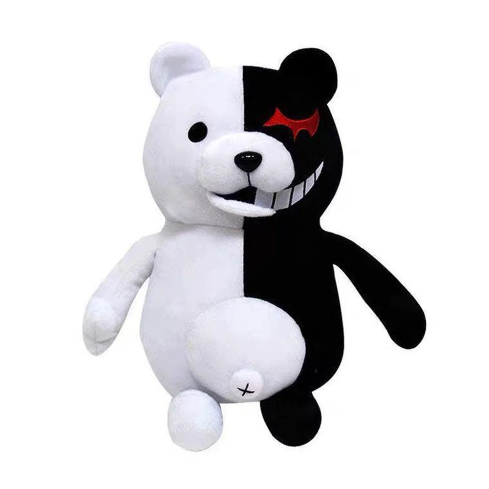 

Anime Monokuma Black White Bear Plush Toy Cute bear Pillow Soft Stuffed Animal Dolls cotton Toys Birthday Gift for Children