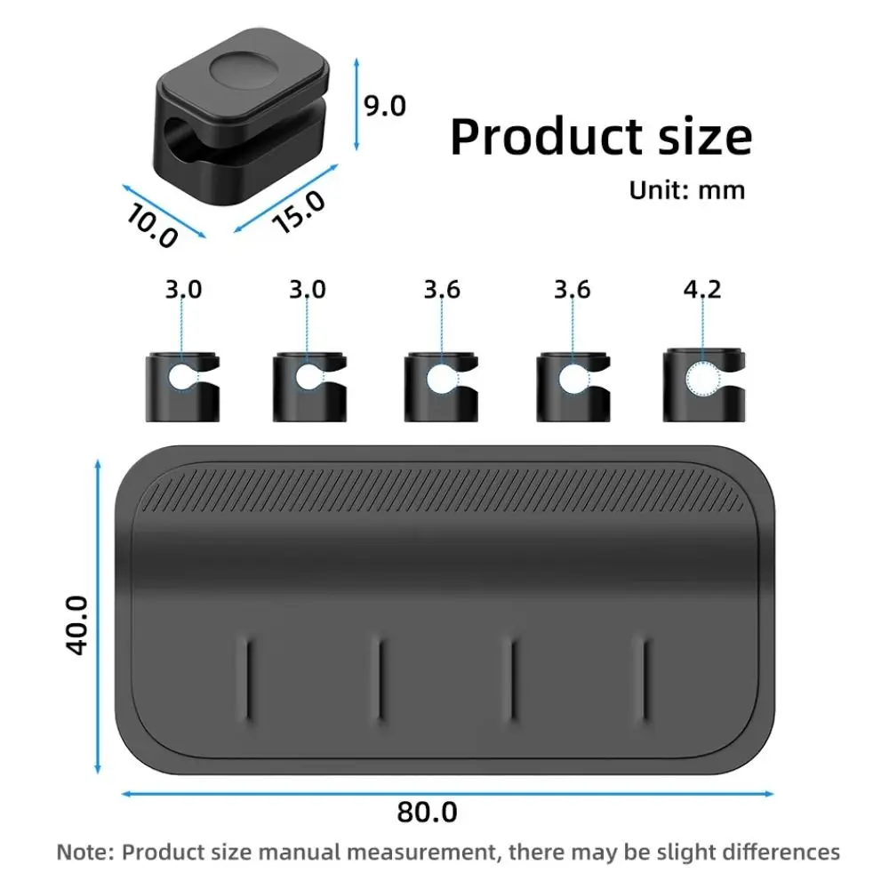 New Silicone Magnetic Cable Management 5 Clips Self-Adhesive Fixed Desk Cable Organizer Multi-purpose Cord Winder Row