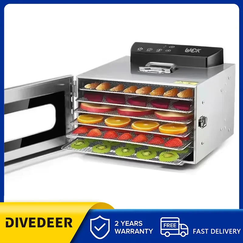 

DIVEDEER 6-слойная бытовая маленькая машина для сухофруктов, овощей, бамбука, дегидратор для стрельбы, осушитель воздуха, сетчатая сушилка для пищевых продуктов из нержавеющей стали