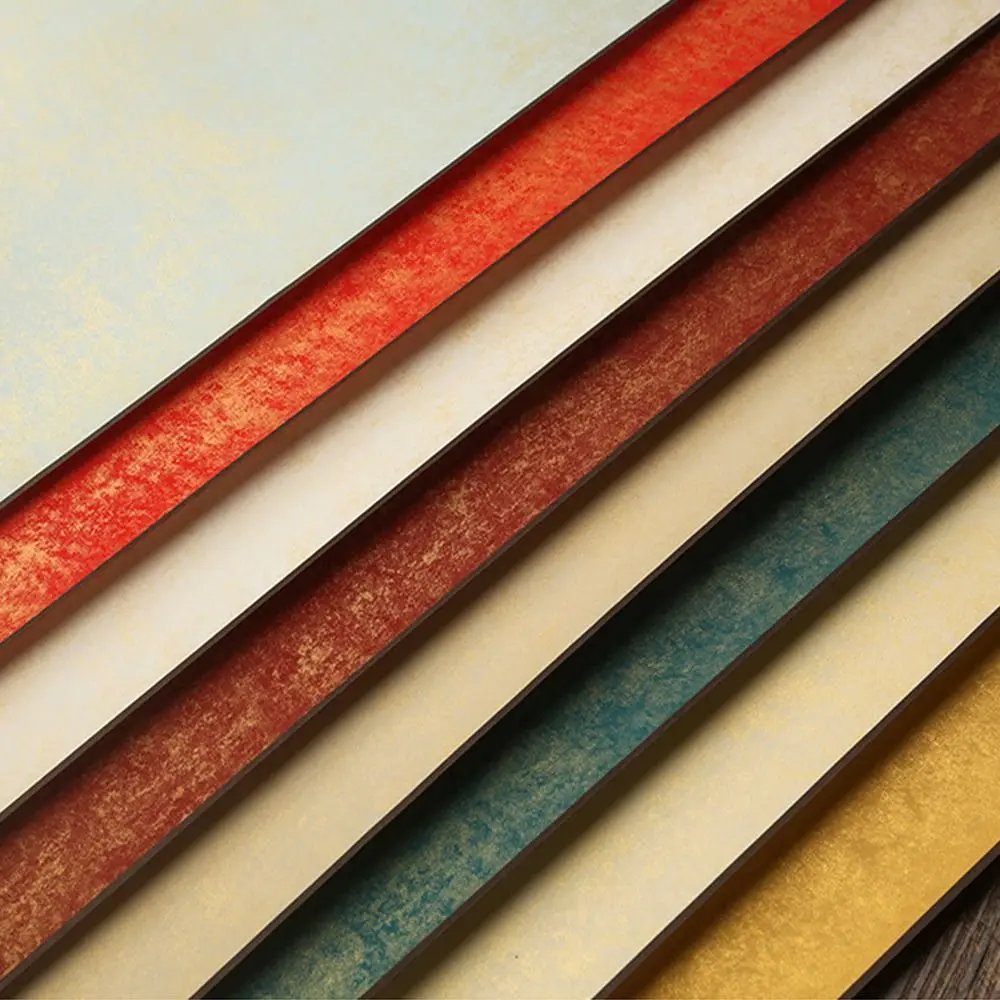 Painting Drawing Paper Gilded Rice Paper Scroll Chinese Style Hand-rolled Blank Hanging Batik Scroll S/M/L Handcrafts
