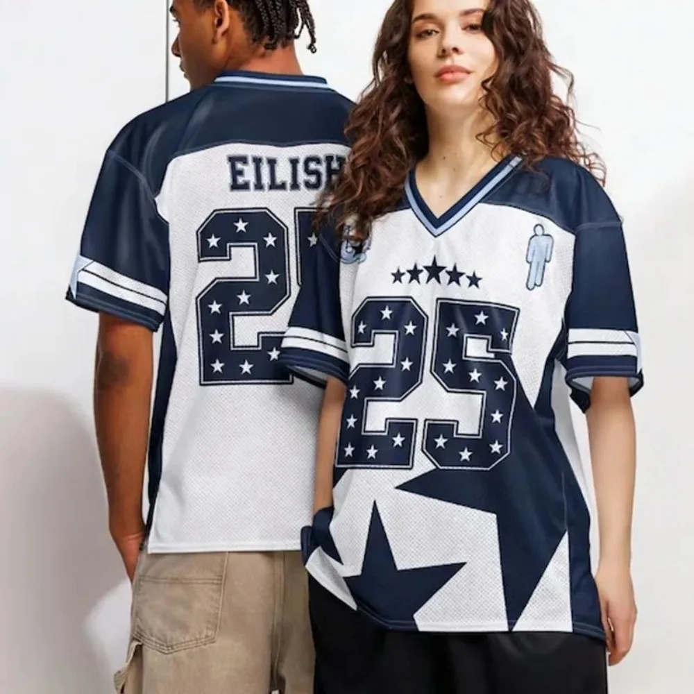 2026 Fashion New Billie Eilish Concert Sports Jersey USA Street Hip Hop Short Sleeved T-shirt Men Women Casual Fashion Tees