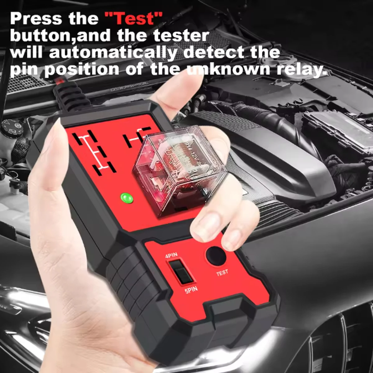 Universal 12V Automotive Relay Tester | LED Diagnostic Tool for Car Battery, Fuse & Voltage Check | Quick Pin Detection