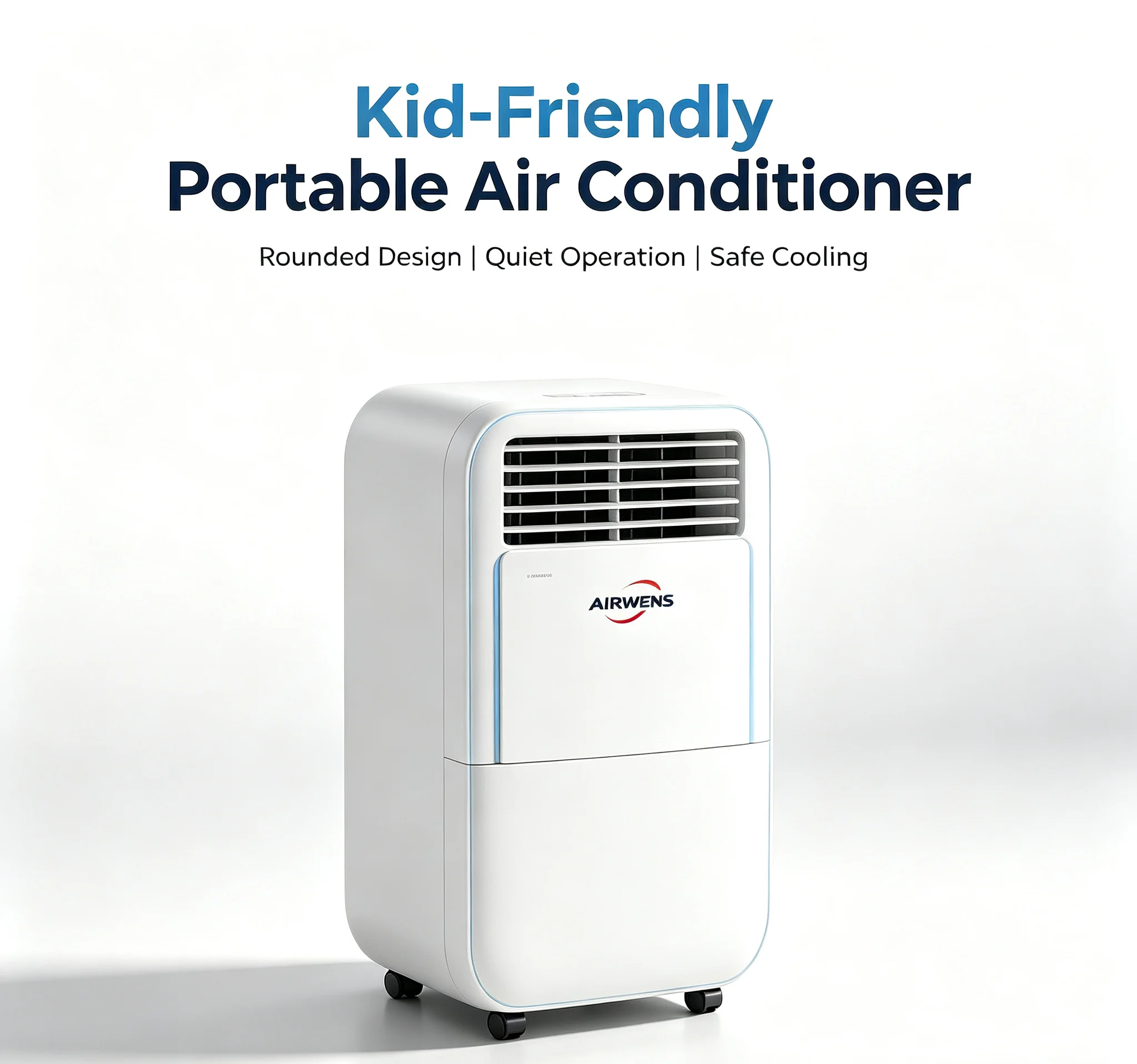 9000BTU Portable Air Conditioner Cooling & Heating Low Noise Energy Saving Remote Control with Wheels
