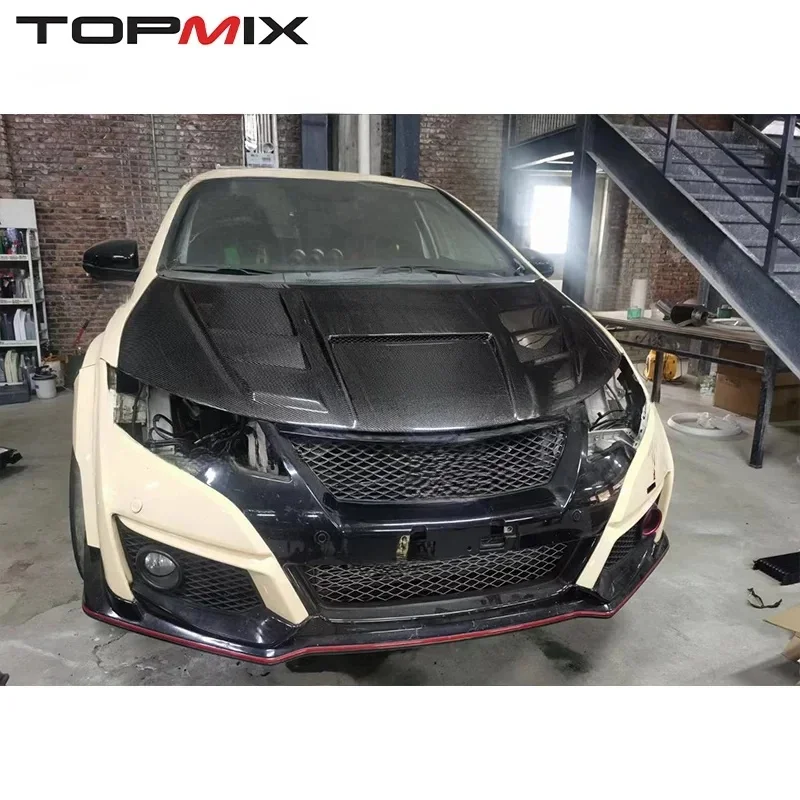 Auto Parts Premium Vented Carbon Fiber Hood Exterior Mod Part