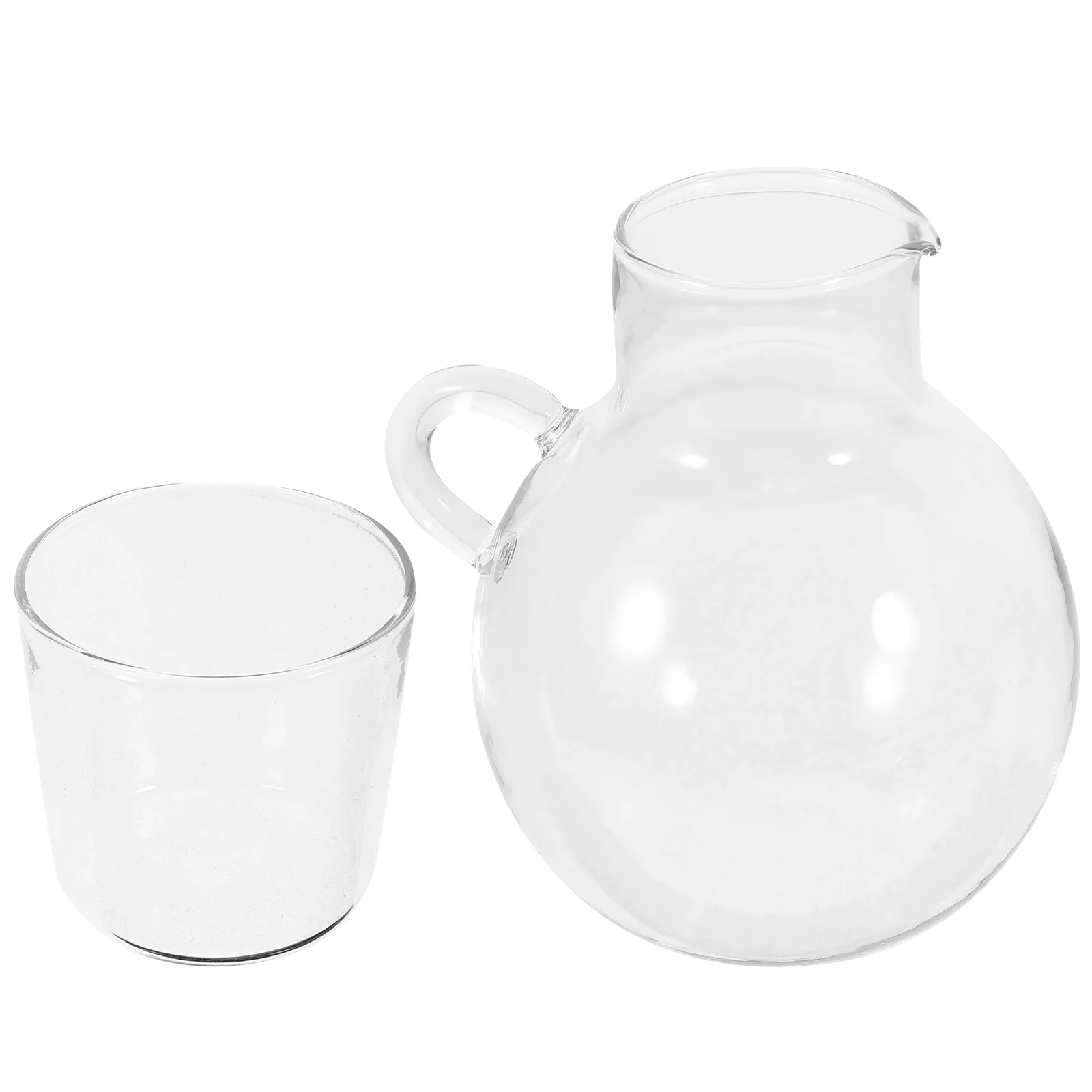 

1Set Elegant Transparent Glass Water Pitcher Bedside Carafe Multifunction Jug for Home Office Party Bedside Carafe