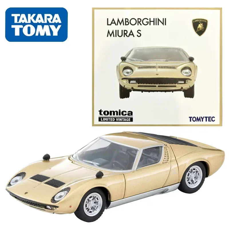 TAKARA TOMY TOMYTEC Tomica 1:64 TLV Lamborghini Miura S Golden edición limitada aleación juguete Motor Diecast Metal modelo regalo, juguete para niño