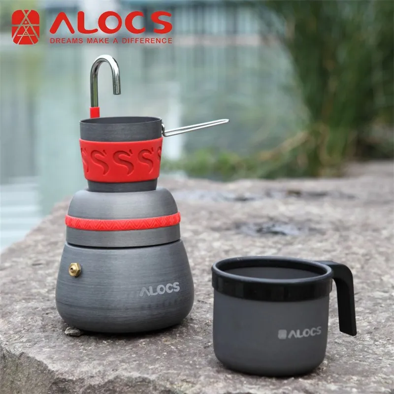 

ALOCS CW-EM01 Portable Camping Coffee Moka Pot Coffee Stove Camping Wilderness Boiling Water Tea Pot Coffee Pot