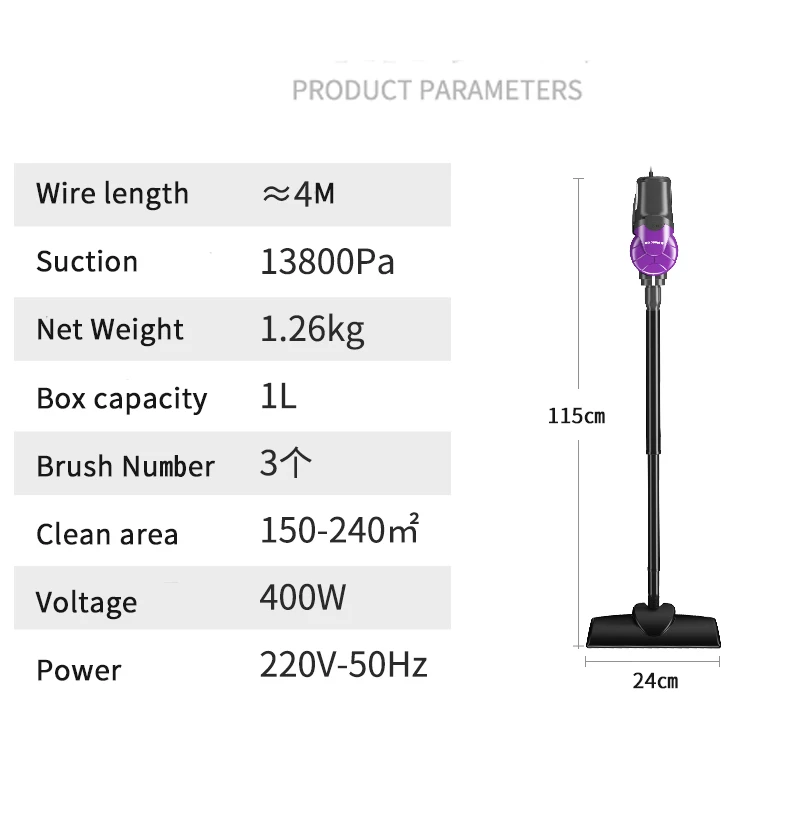 Пылесос бытовой проводной 3-в-1, 400 Вт, 14 кПа