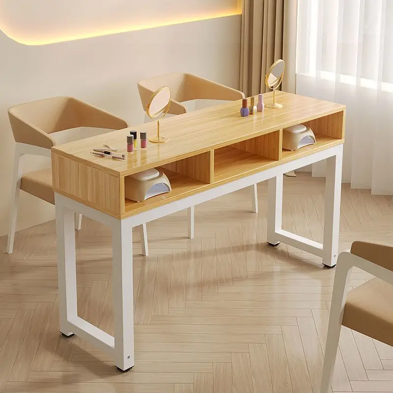 

Customizable single and double triple nail salon tables and chairs