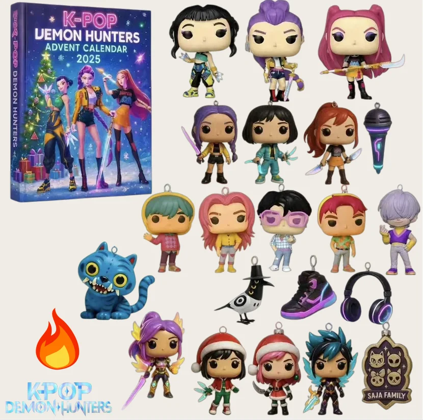 

Новый Kpop Demon Hunters Адвент-календарь K Pop Demon Hunters Rumi Mira Zoey Tiger Рождественский обратный отсчет Адвент-календарь Подарок 24 дня