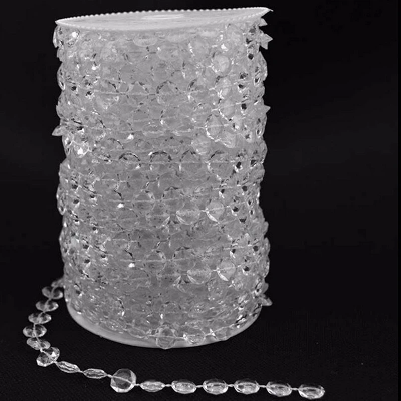 10mm Beads 30meters/roll Hanging Acrylic Bead Strand For Wedding Christmas Tree Centerpiece Decor